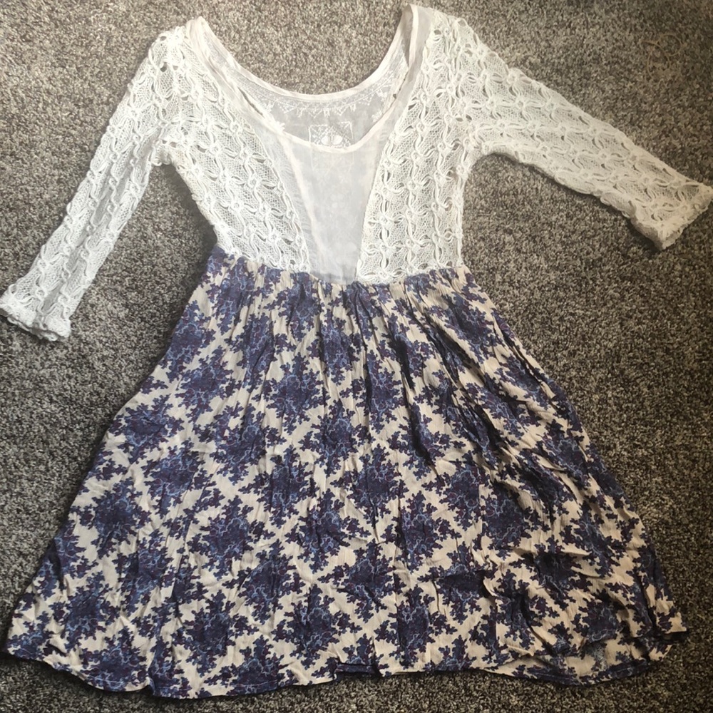 Net white and floral dress